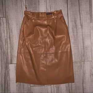 French Connection Faux leather midi skirt sz 6